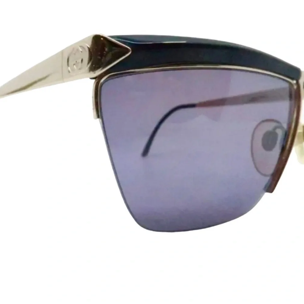 Vintage Gucci Black & Gold Angular Sunglasses, Model GG2311/S‎ 24G, Made Italy